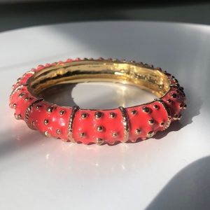 Gold and coral bangle